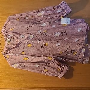 NWT Ana Pink Floral Top Size XS